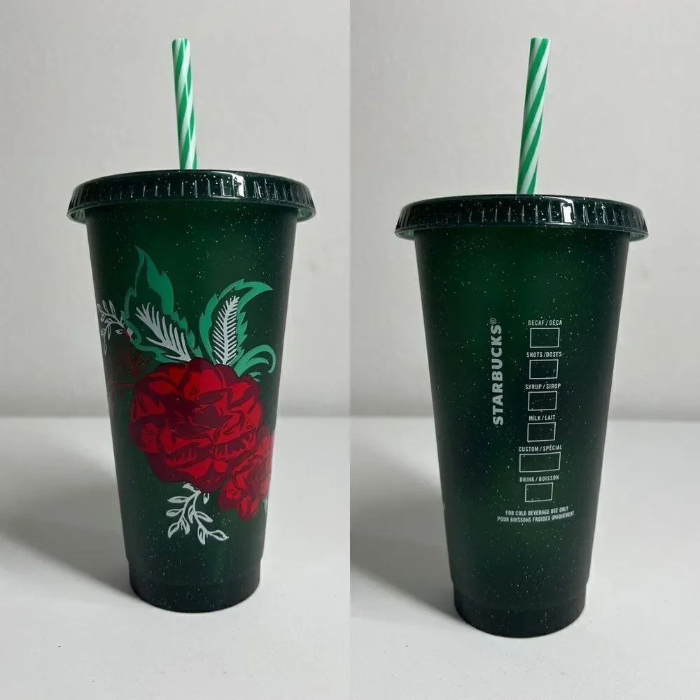 2022 Starbucks Holiday Christmas Cup, Green, Poinsettia